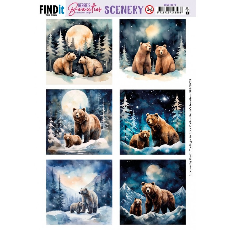 Scenery Push out - Berries Beauties - Bear - Square