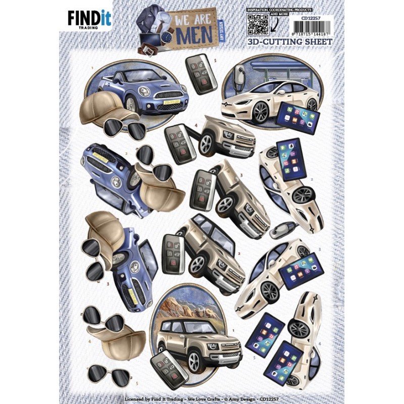 3D Cutting Sheets - Amy Design - We Are Men - Cars