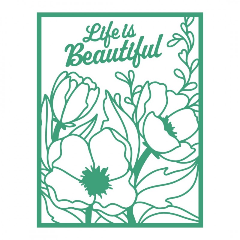 Life is Beautiful Cutting Die Set 2pc