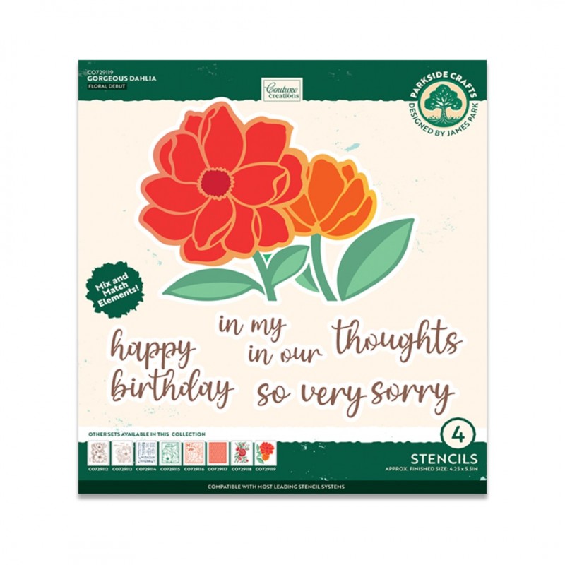 Gorgeous Dahlia Stencil Set 4pc