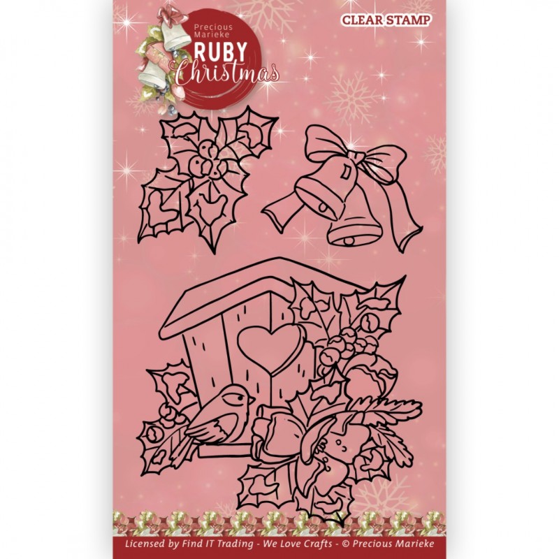 Clear Stamps - Precious Marieke - Ruby Christmas - Ruby Birdhouse