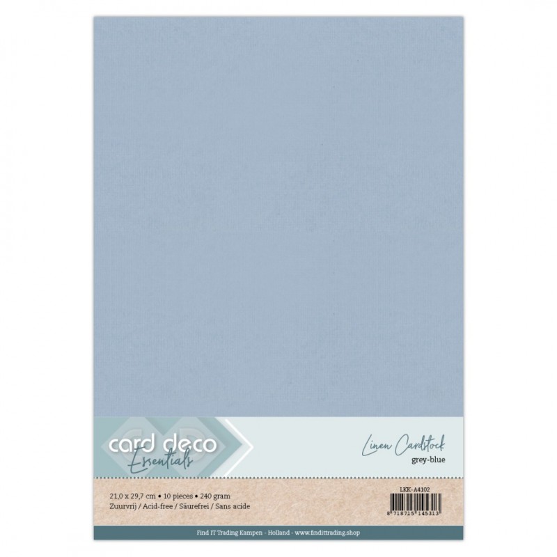 Linen Cardstock - A4 - Grijsblauw