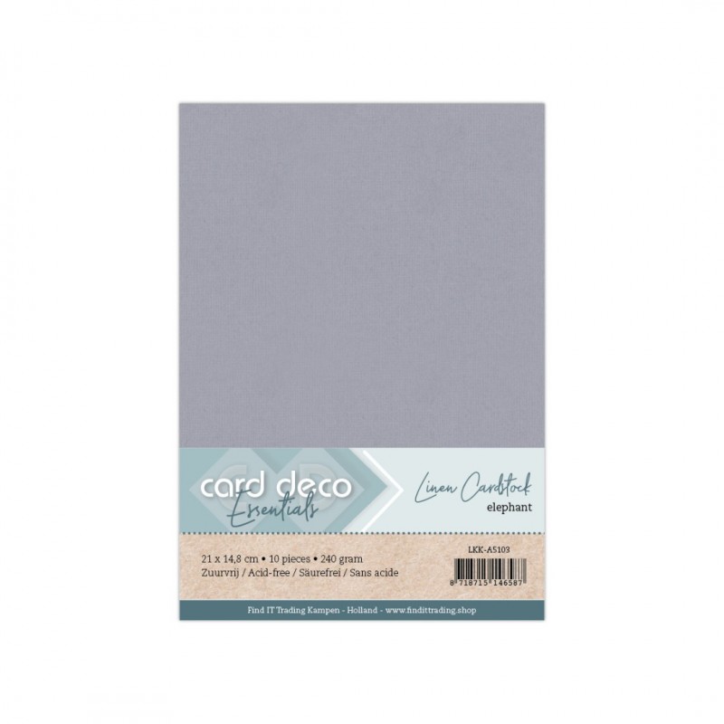 Linen Cardstock - A5 - Elephant Grey