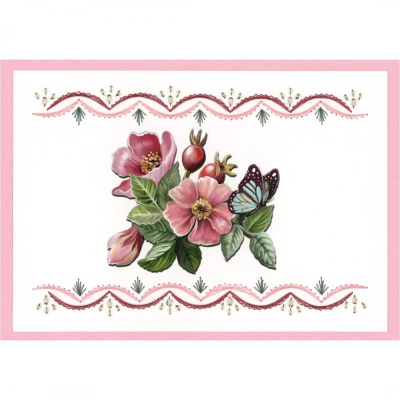 Stitch and Do Boek A6 25 - Reddish flowers