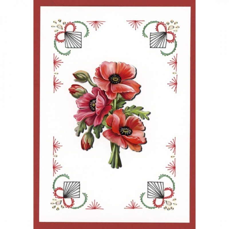 Stitch and Do Boek A6 25 - Reddish flowers