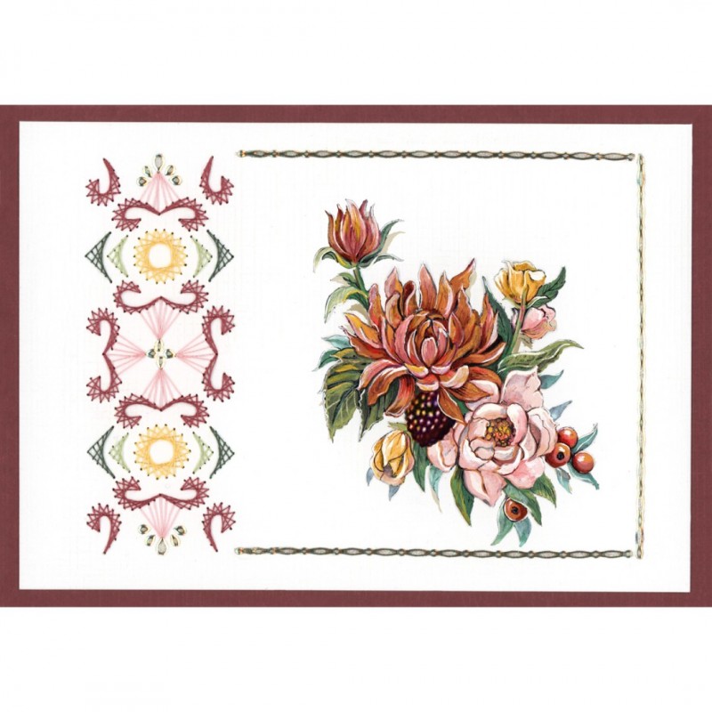 Stitch and Do Boek A6 25 - Reddish flowers