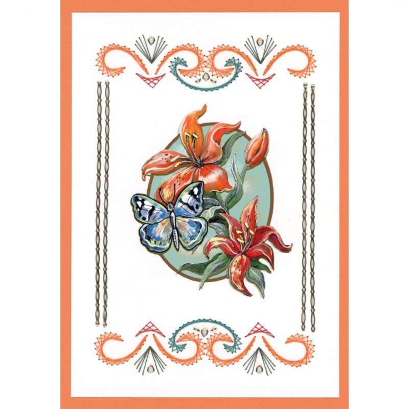 Stitch and Do Boek A6 25 - Reddish flowers