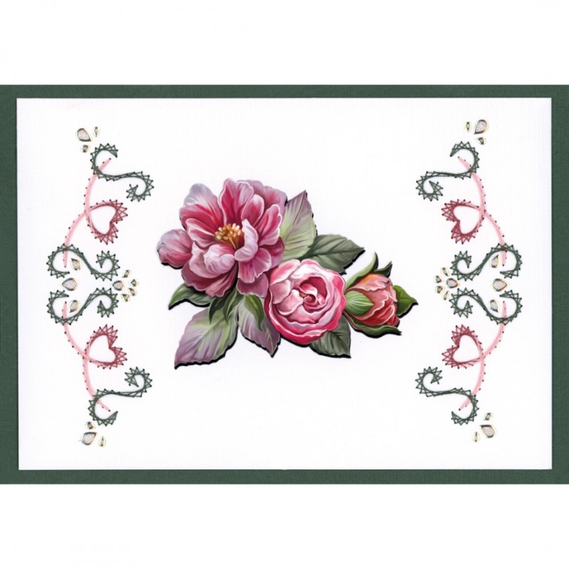 Stitch and Do Boek A6 25 - Reddish flowers