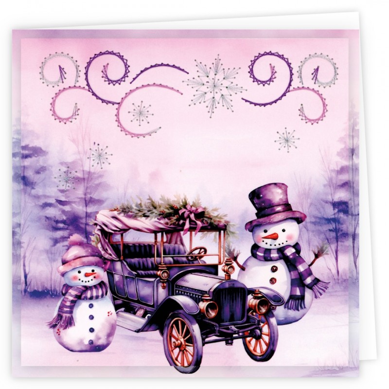 Stitch and Do Cards 5 - Berries Beauties - Purple Christmas