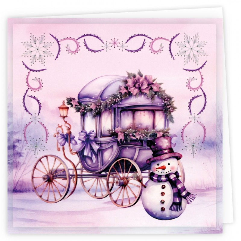 Stitch and Do Cards 5 - Berries Beauties - Purple Christmas