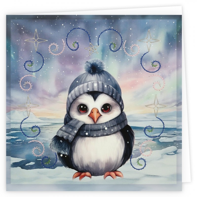 Stitch and Do Cards 10 - Berries Beauties - Cute Penguins