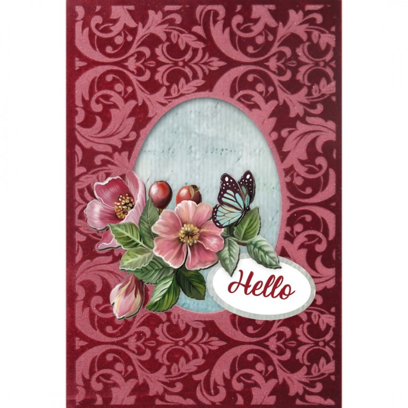 3D Velvet Cards A6 - Rose Hip