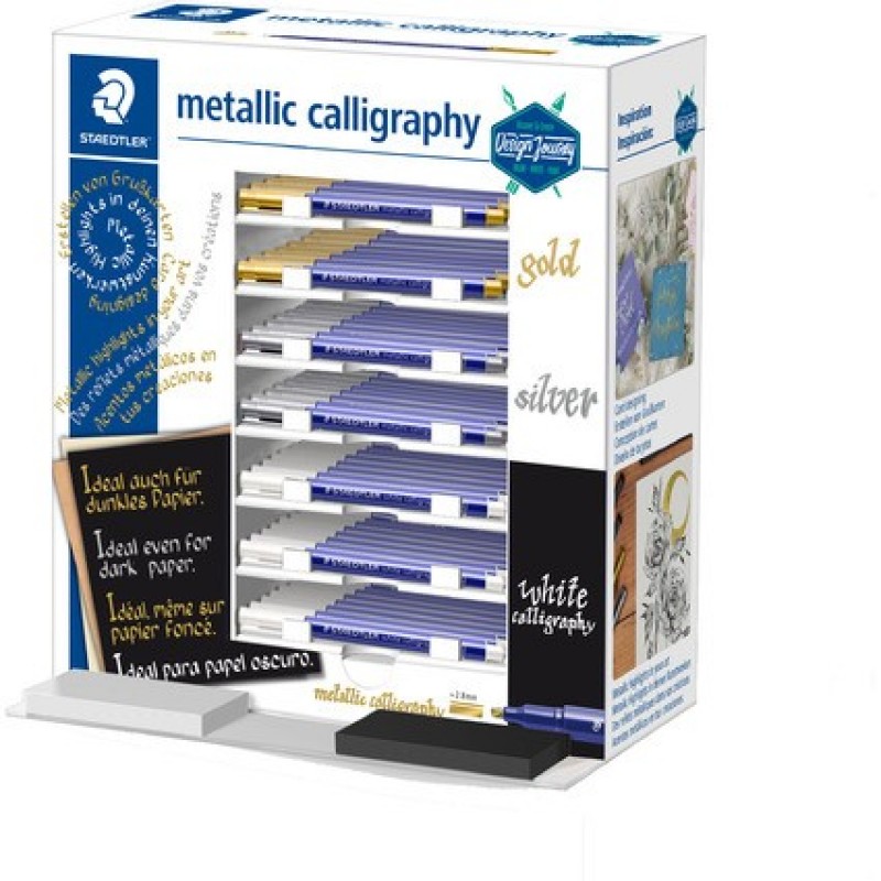 Staedtler Display Metallic Calligraphy Markers, inhoud 70 stuks Staedtler Display Metallic Calligraphy Markers, inhoud 70 stuks