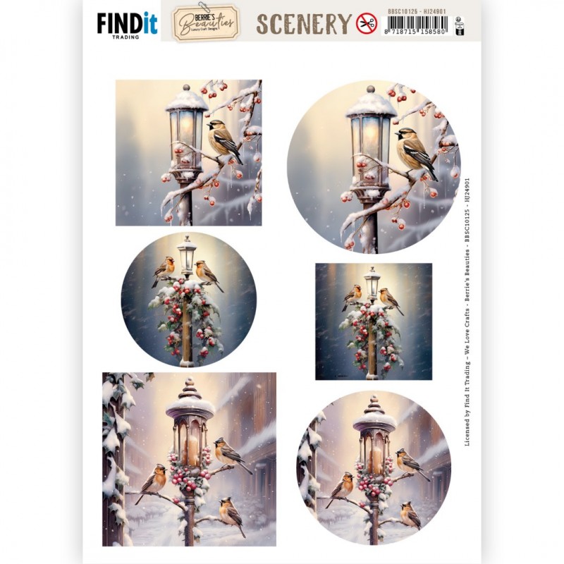 Scenery Push out - Berries Beauties - Winter Birds (Gratis vel HJ249)