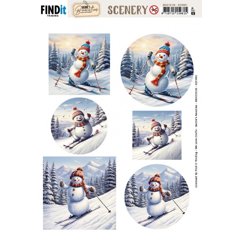 Scenery Push out - Berries Beauties - Skiing Snowmen (Gratis vel HJ250) Scenery Push out - Berries Beauties - Skiing Snowmen (Gratis vel HJ250)