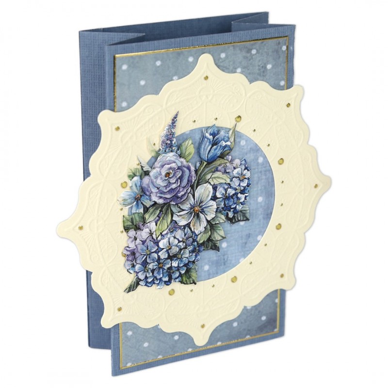 Pillar Circle Cards creme 4 - Blooming Blue