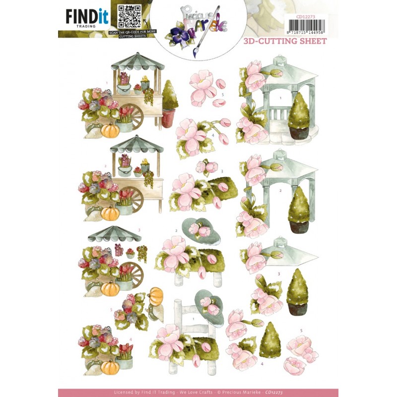 3D Cutting Sheet - Precious Marieke - Flowers everywhere