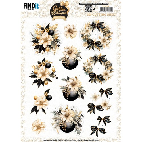 3D Cutting Sheet - Berries Beauties - Golden Whisper - Flowers