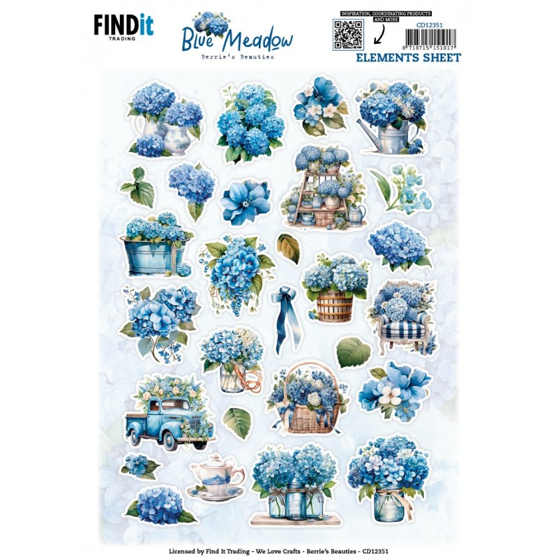 Cutting Sheet - Berries Beauties - Blue Meadow - Small Elements