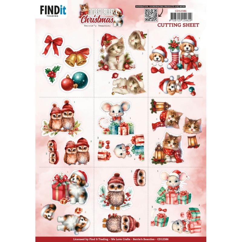 3D Cutting Sheet - Berries Beauties - A Very Furry Christmas - Mini