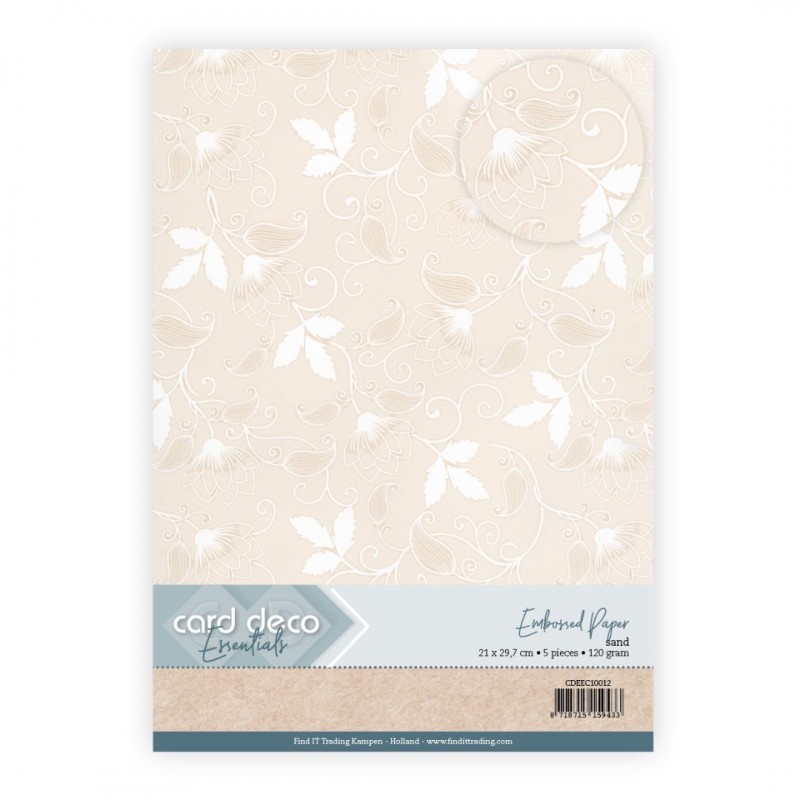 Embossed Paper - Card Deco - Blooming Elegance - Sand