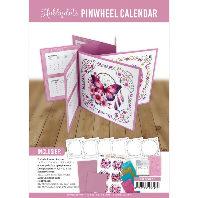 Hobbydots Pinwheel Calendar - Berries Beauties - Butterflies