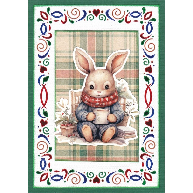 3D Pushout Sheet - Berries Beauties - Winter Bunnies - Drinking Bunnies