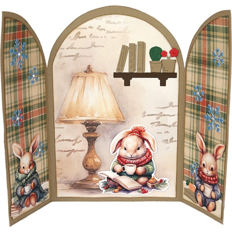 3D Cutting Sheet - Berries Beauties - Winter Bunnies - Reading Bunnies