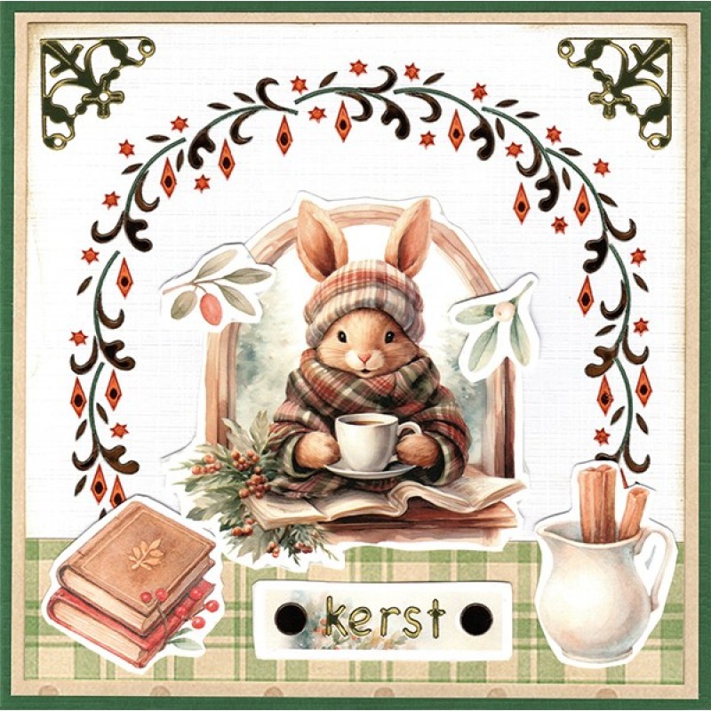3D Cutting Sheet - Berries Beauties - Winter Bunnies - Cosy Bunnies