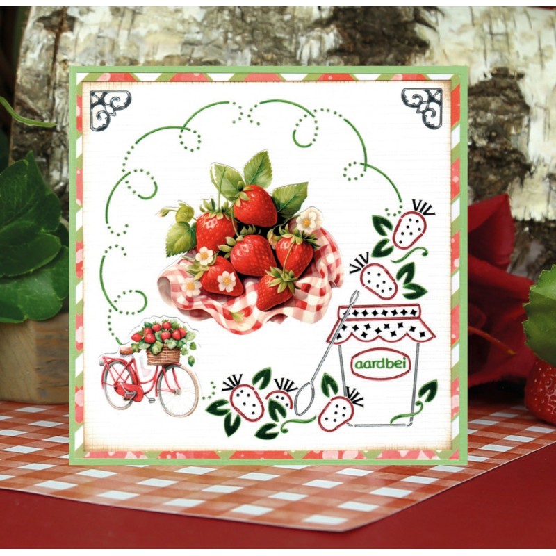 3D Push out Sheet - Berries Beauties - Sweet Strawberries - Pure Strawberries