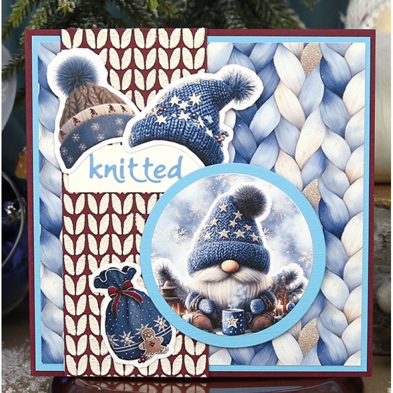 Stencil - Card Deco Essentials - Gnomie Holidays - Gnomie Pattern - A5