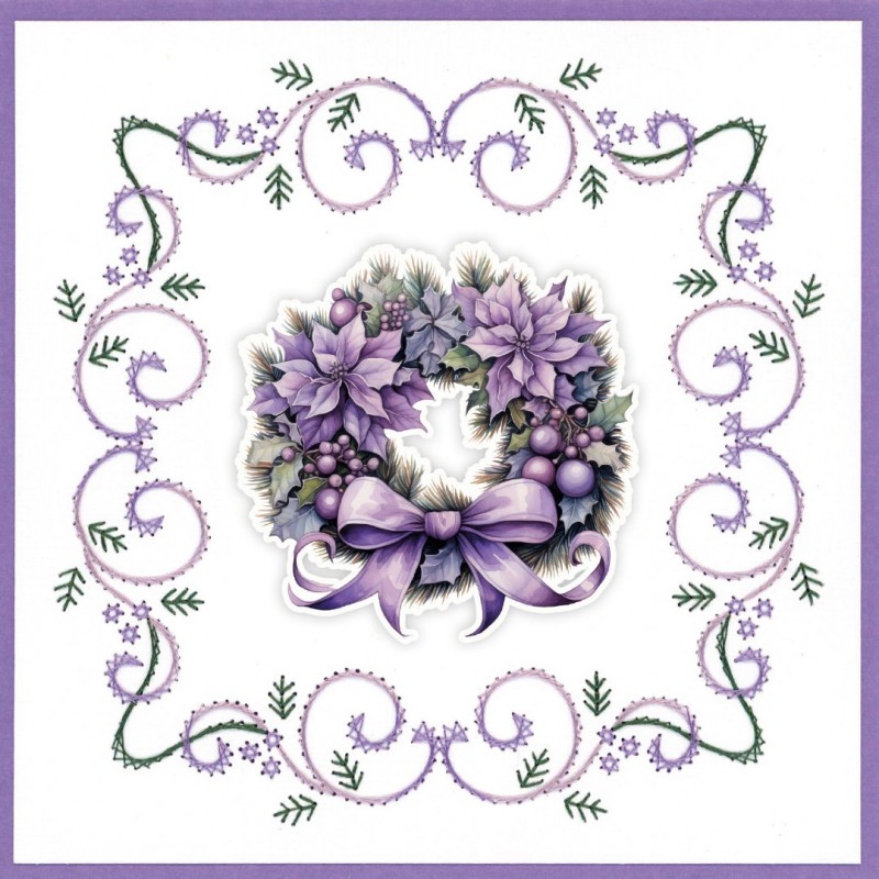 3D Stitch and Do Sheet - Berries Beauties - Pastel Purple Christmas 1