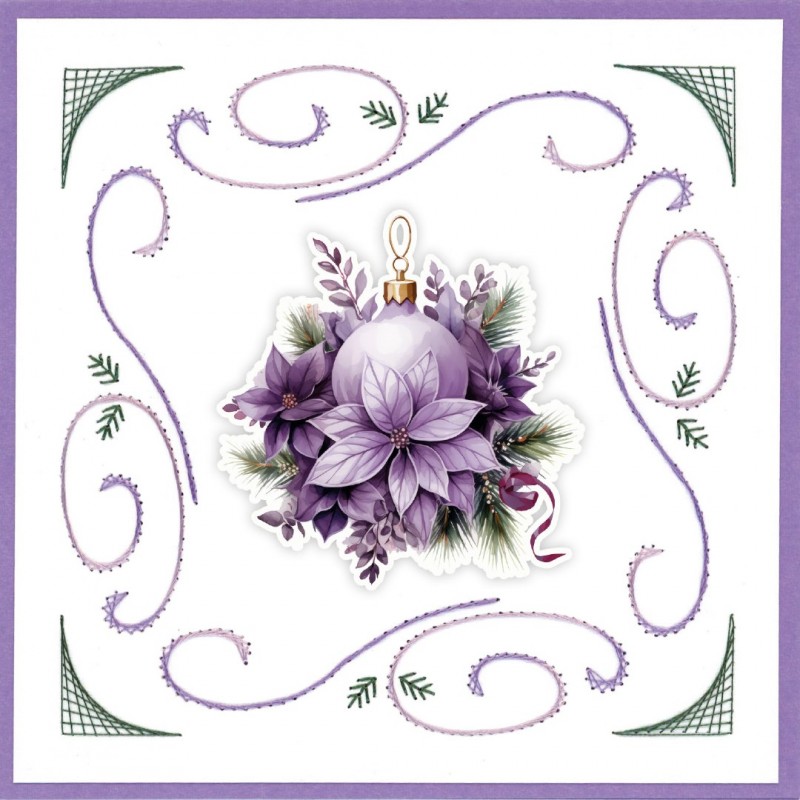 3D Stitch and Do Sheet - Berries Beauties - Pastel Purple Christmas 2