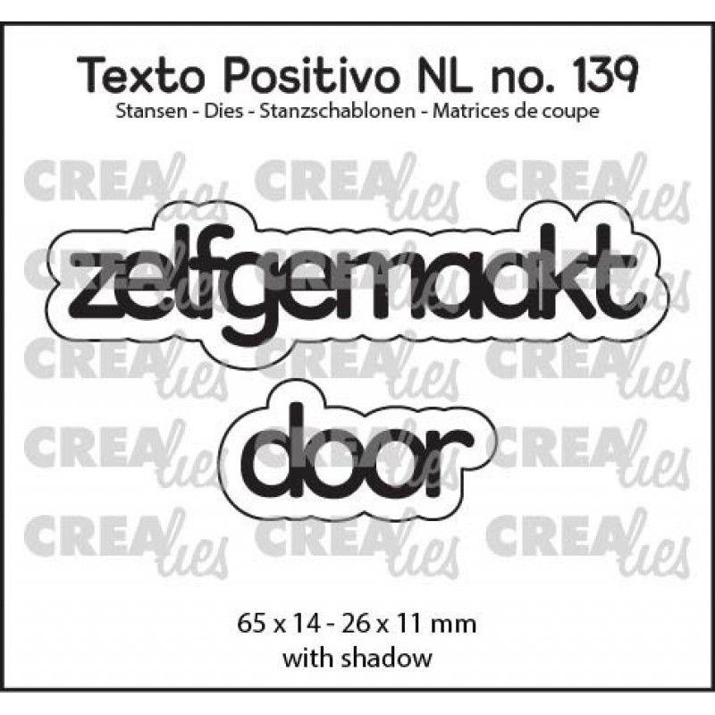 Crealies Die – Text Zelfgemaakt Door Handmade By Crealies Die – Text Zelfgemaakt Door Handmade By