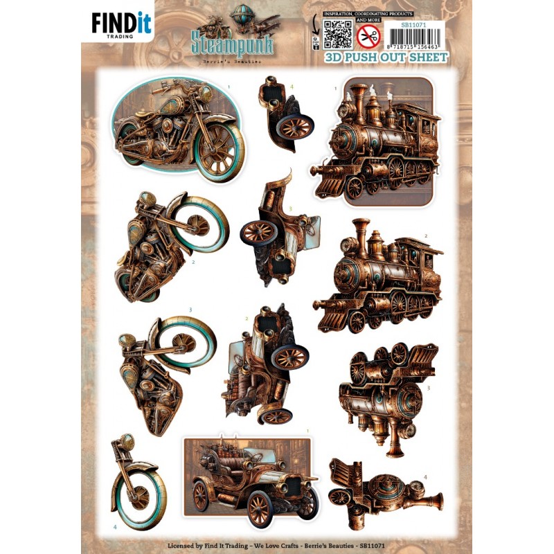 3D Pushout Sheet - Berries Beauties - Steampunk - Vehicles 3D Pushout Sheet - Berries Beauties - Steampunk - Vehicles