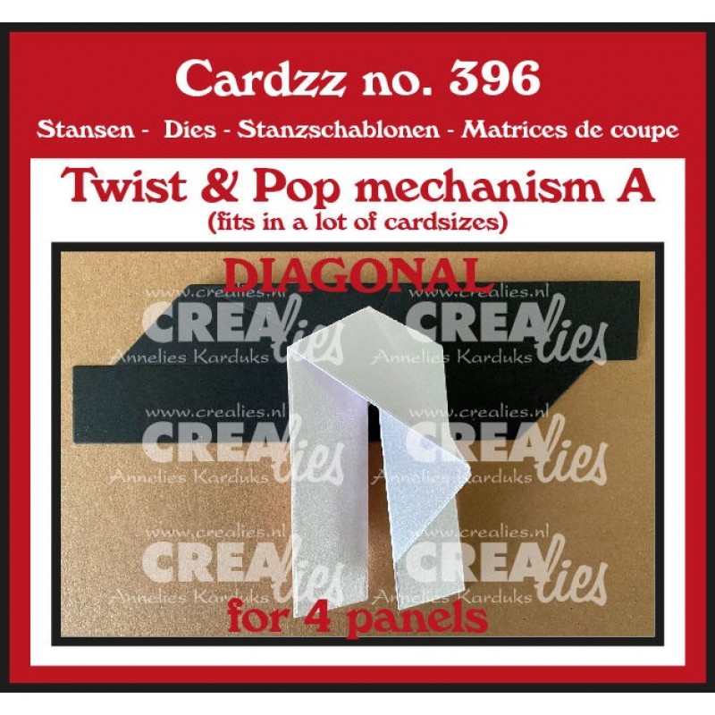 Cardzz stansen no. 396, Twist en Pop A Diagonaal voor 4 panelen