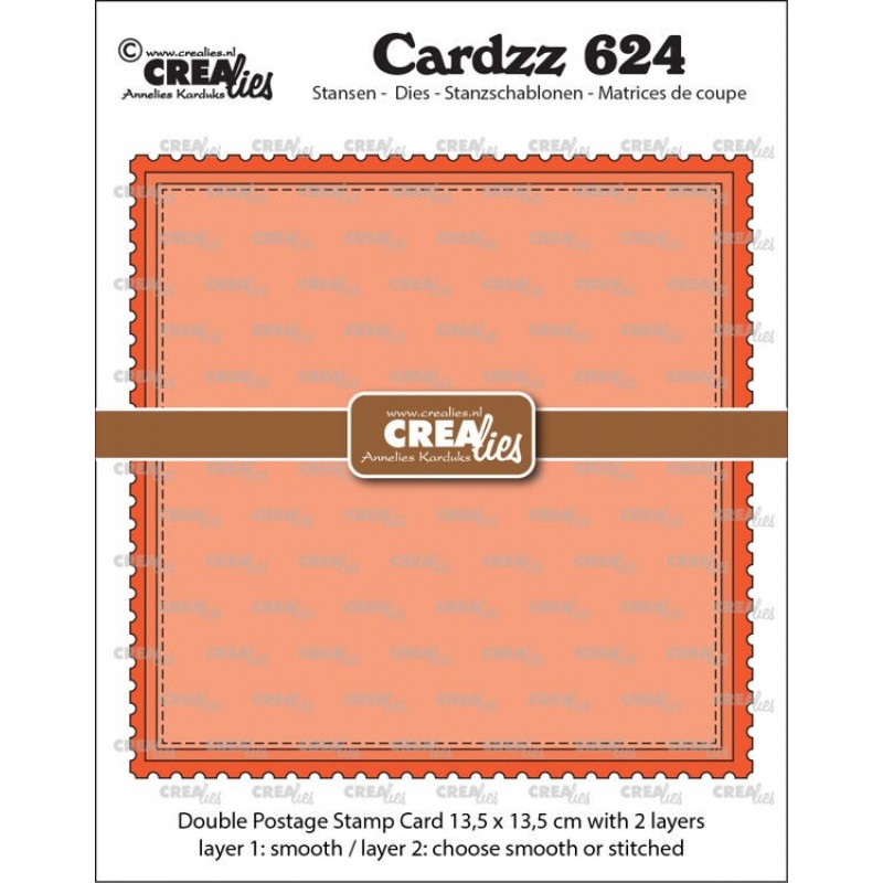 Cardzz stansen no. 624, Dubbele kaart postzegel Vierkant