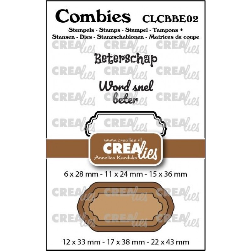 Combies Stempelsset Beterschap 02: 2 teksten + 1 tag/label Combies Stempelsset Beterschap 02: 2 teksten + 1 tag/label
