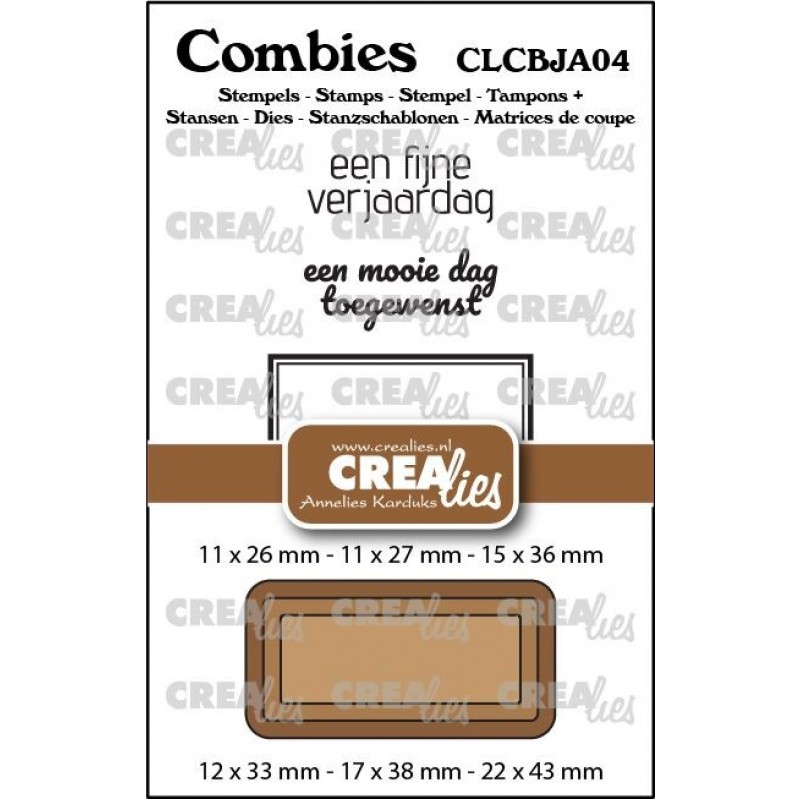 Combies Stempelsset Jarig 04: 2 teksten + 1 tag/label Combies Stempelsset Jarig 04: 2 teksten + 1 tag/label