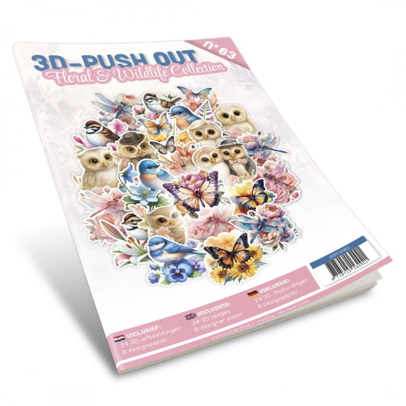 3D Push-Out Book 63 - Floral & Wildlife Collection