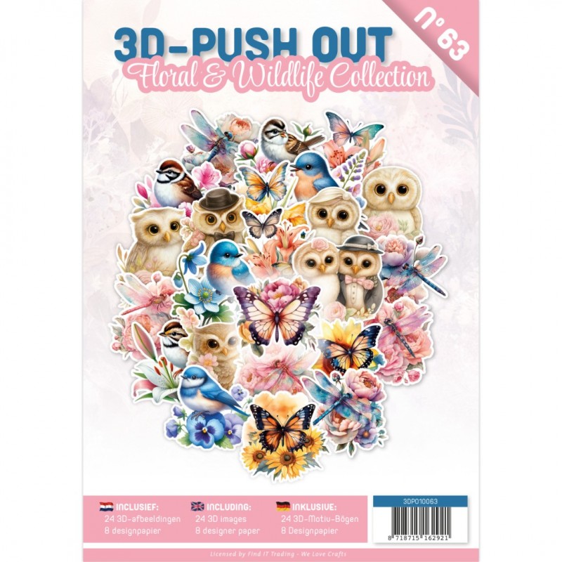 3D Push-Out Book 63 - Floral & Wildlife Collection