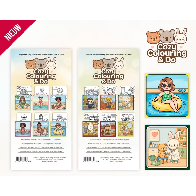 Findit Color - Cozy Colouring Cards Set - Wild Botanical