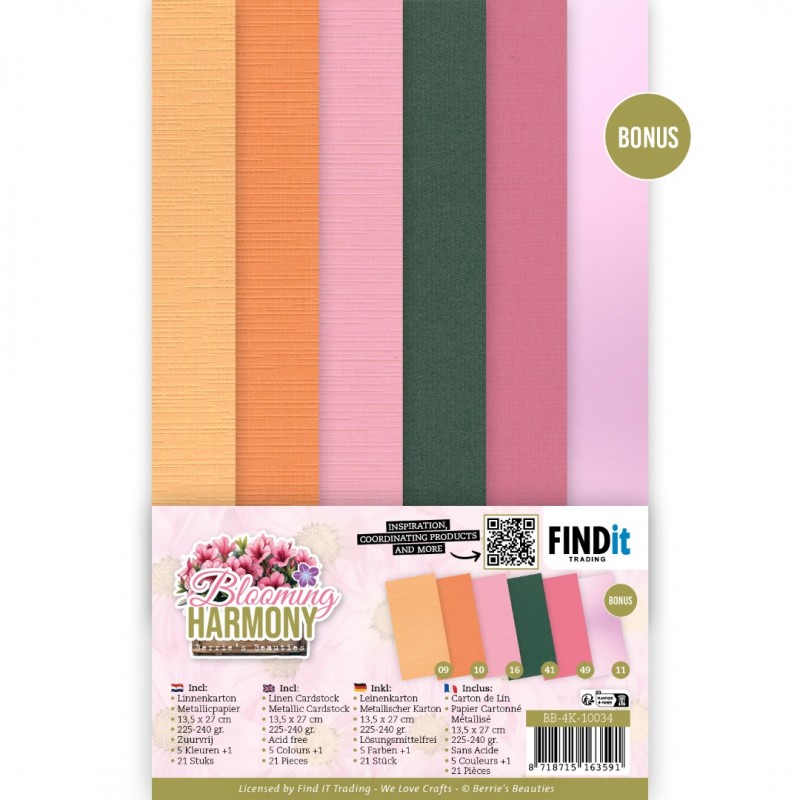 Linen Cardstock Pack - Berries Beauties - Blooming Harmony - 4K