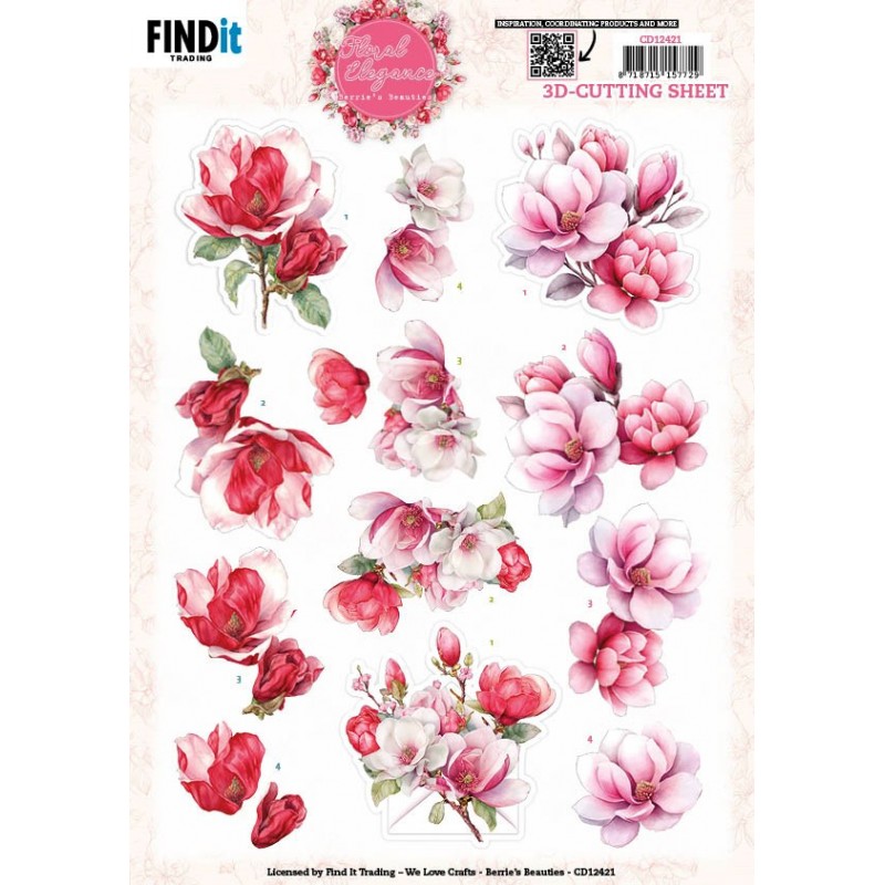 3D Cutting Sheet - Berries Beauties - Floral Elegance - Magnolia Dreams