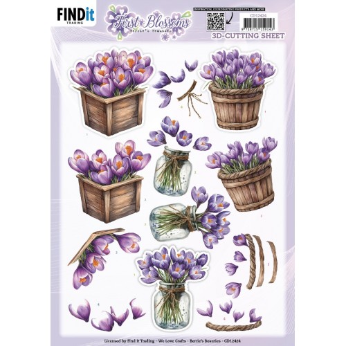 3D Cutting Sheet - Berries Beauties - First Blossoms - Crocus Charm