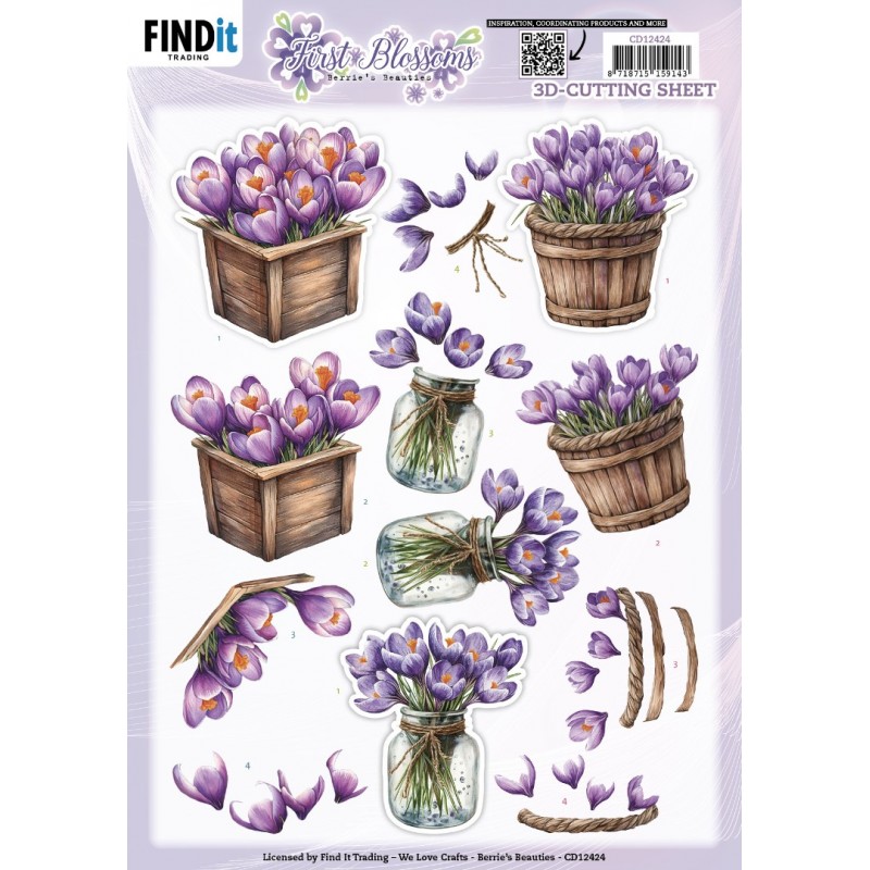 3D Cutting Sheet - Berries Beauties - First Blossoms - Crocus Charm