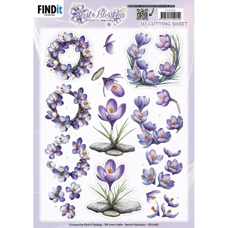 3D Cutting Sheet - Berries Beauties - First Blossoms - Stone and Bloom