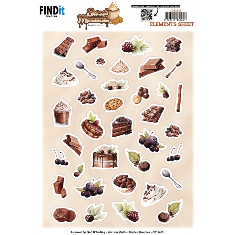 Cutting Sheet - Berries Beauties - Sweet Moments - Small Elements