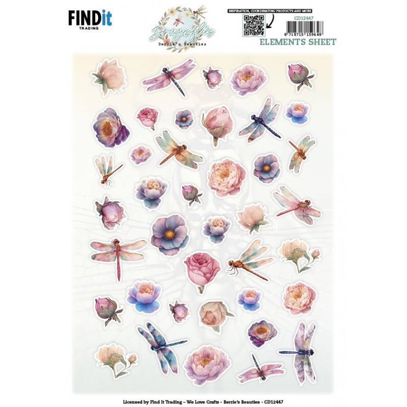 Cutting Sheet - Berries Beauties - Dragonflies - Small Elements