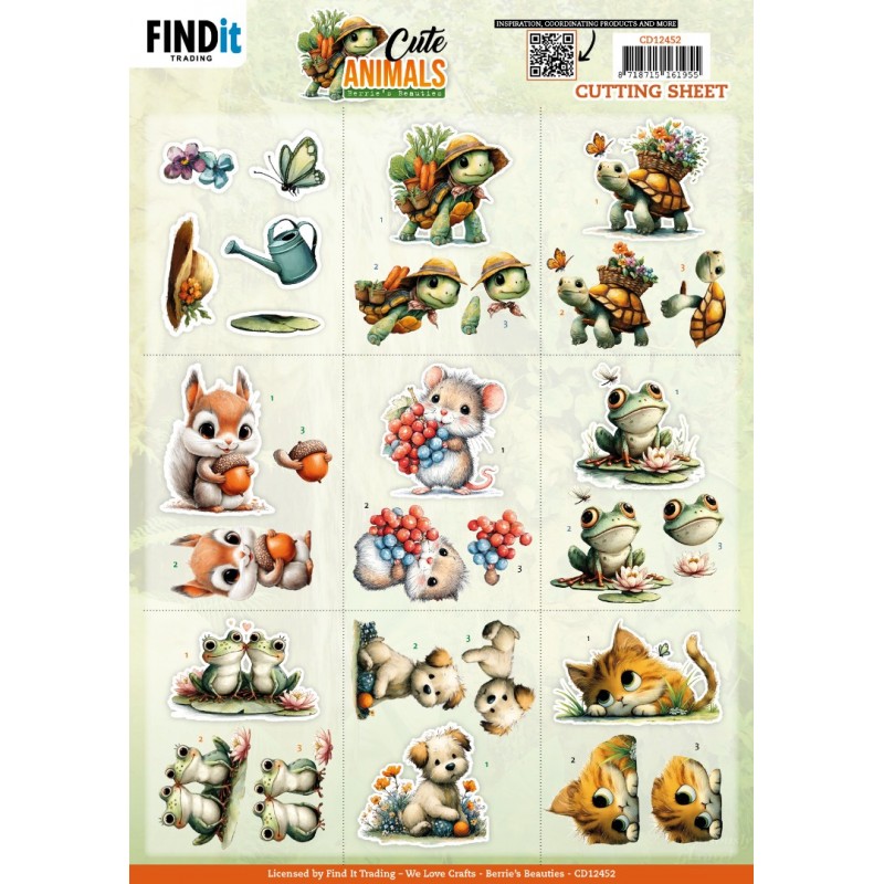Cutting Sheet - Berries Beauties - Cute Animals - Mini